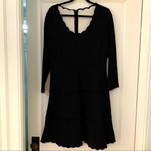 Kate Spade B/W polka dot Scalloped Dress